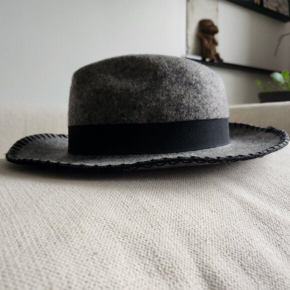 Made in Italy ba&sh "Samy" Grey Wool Felt Fedora Hat – Small Fit - Picture 7 of 8